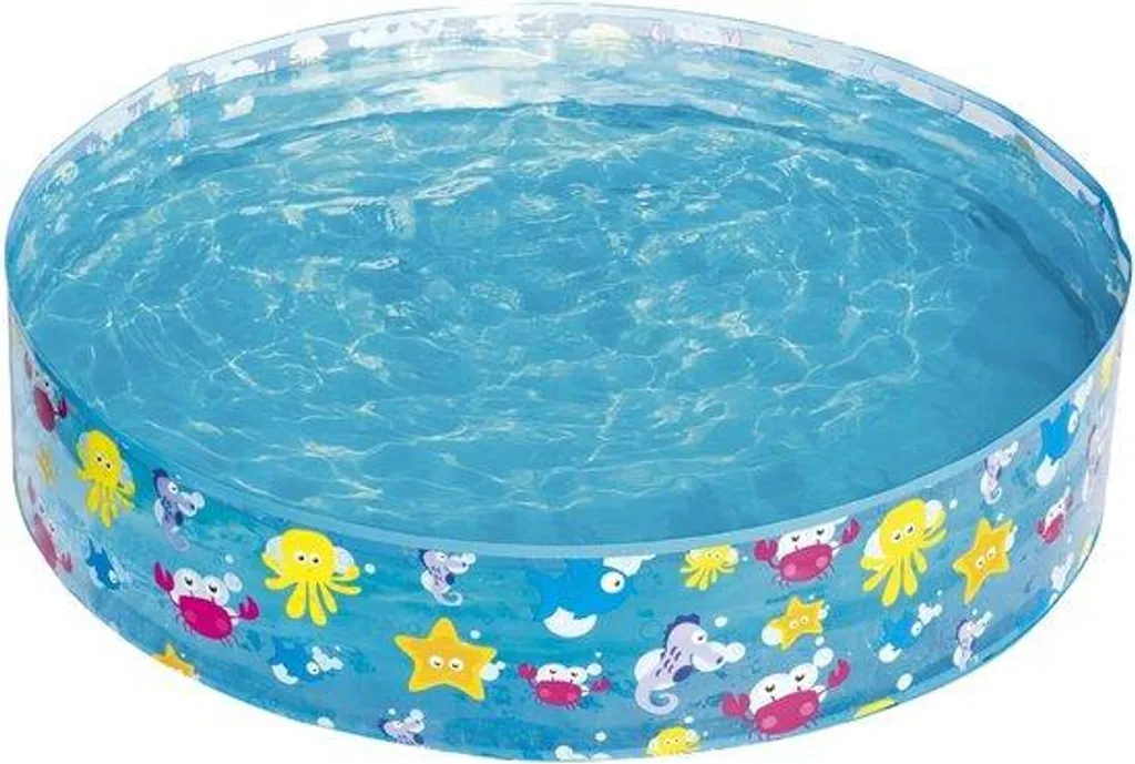 Pataugeoire toboggan 122 x 25 cm en vinyle résistant motif bord de mer