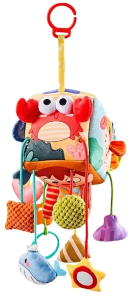 Cube sensoriel doudou marin pour stimuler la motricité fine de bébé - 2