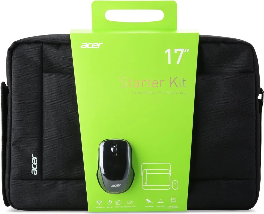 Kit démarrage PC 17 pouces protection antichoc et souris ergonomique noir