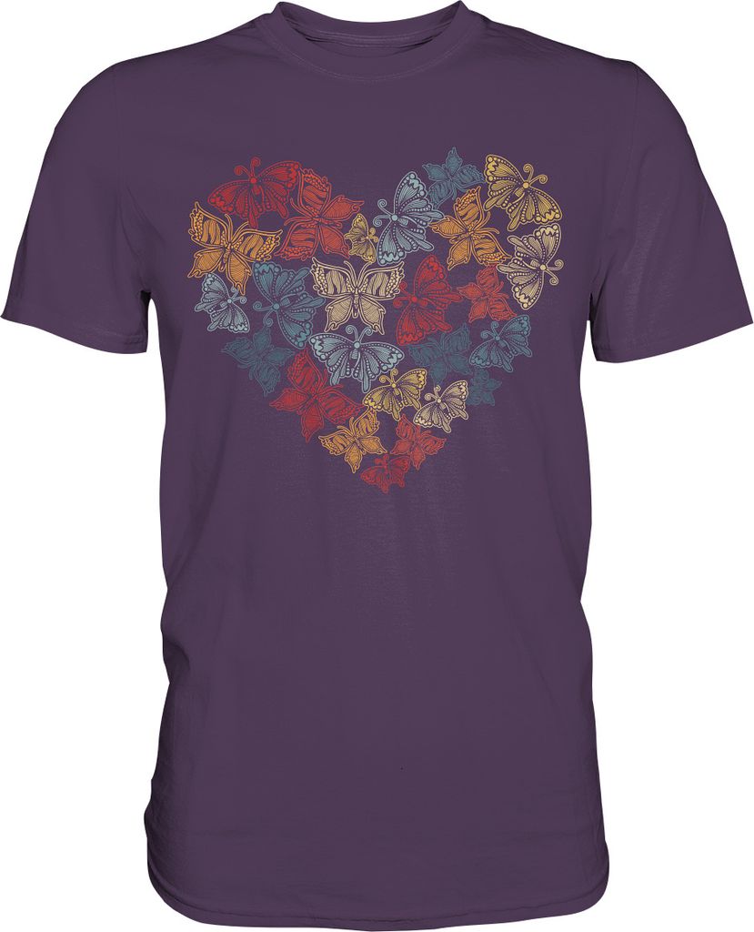 Frauen Schmetterling Herz T-Shirt – Urban Purple / S Produktbild 
