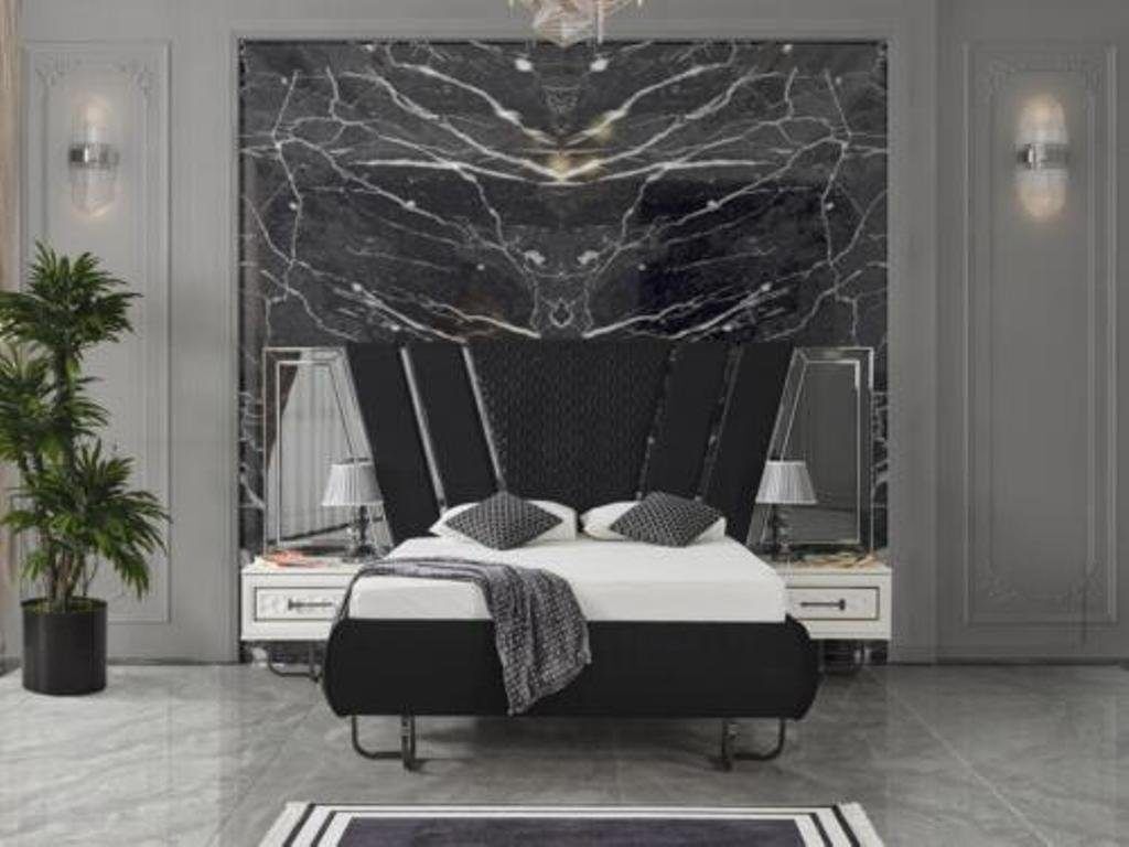 Schlafzimmer Set Bett 2x Nachttische Luxus 3tlg. JVmoebel