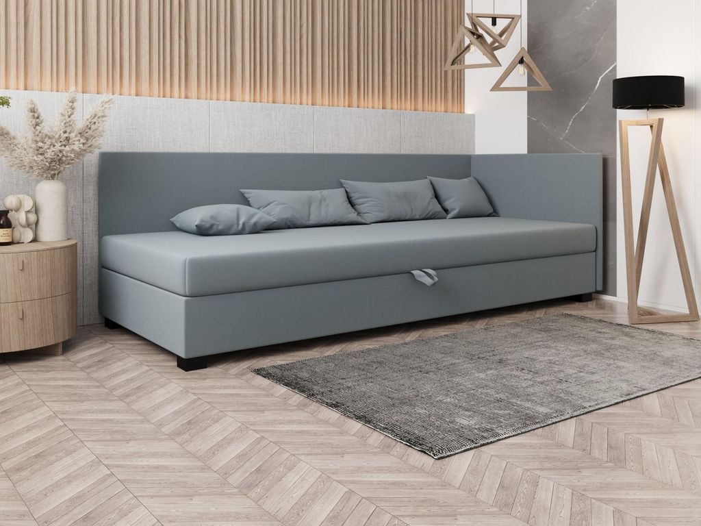 Polsterbett 100x195 HEIDI PLUS 1 - blaugrau
