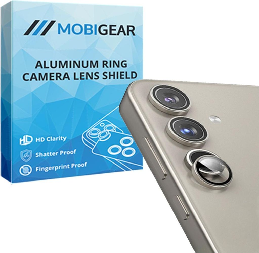 Mobigear Single Samsung Galaxy S24 Plus Panzerglas Gehärtetes Glas Kameralinsen Schutz - Hüllenfreundlich - Grau
