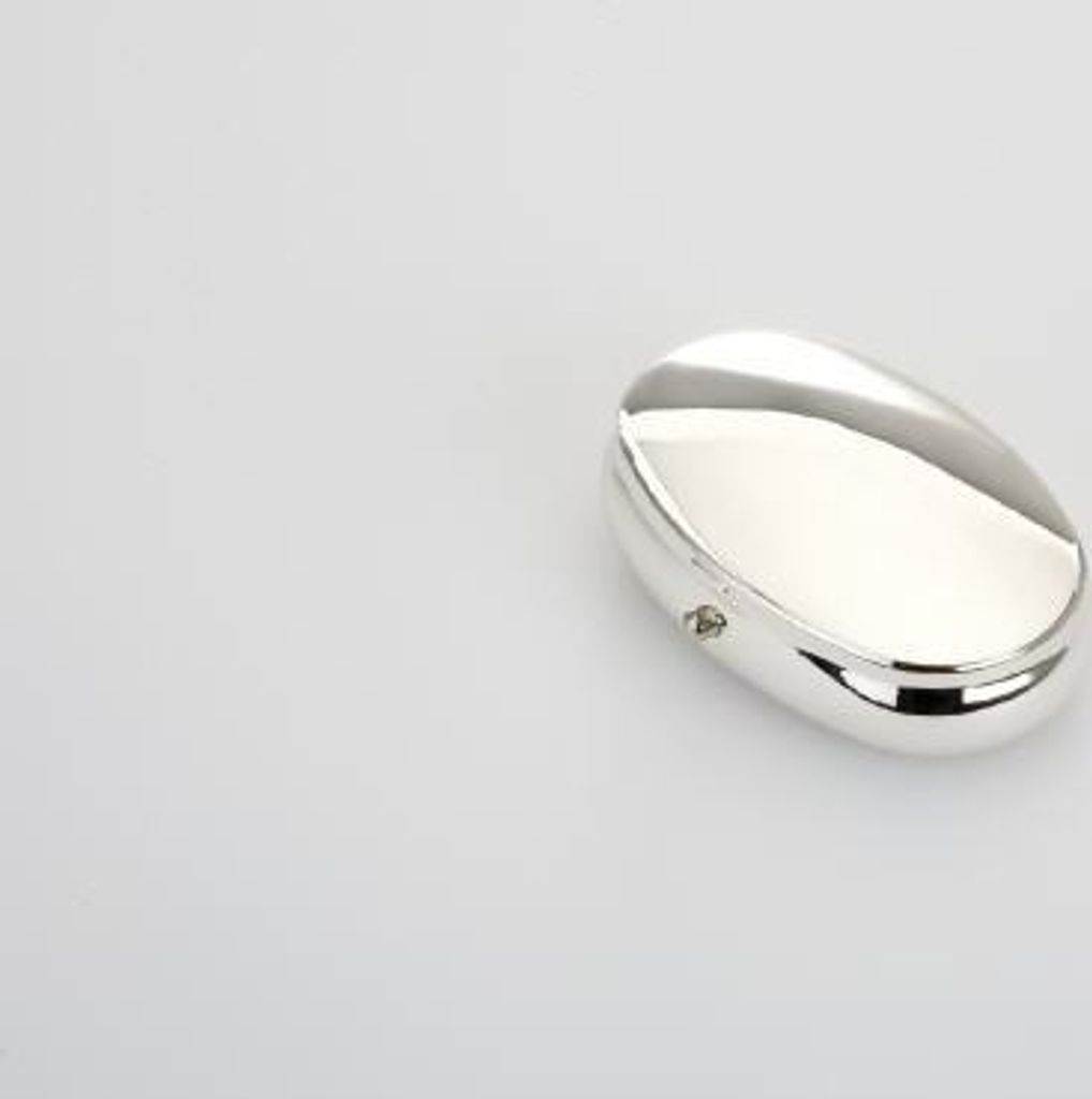 Pillendose 1 Fach oval glatt poliert 6,0 x 3,5 cm Höhe 2,0 Produktbild 