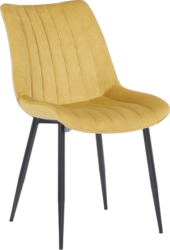 CLP Set di 2 sedie Rahden in velluto con struttura nera, giallo - 2