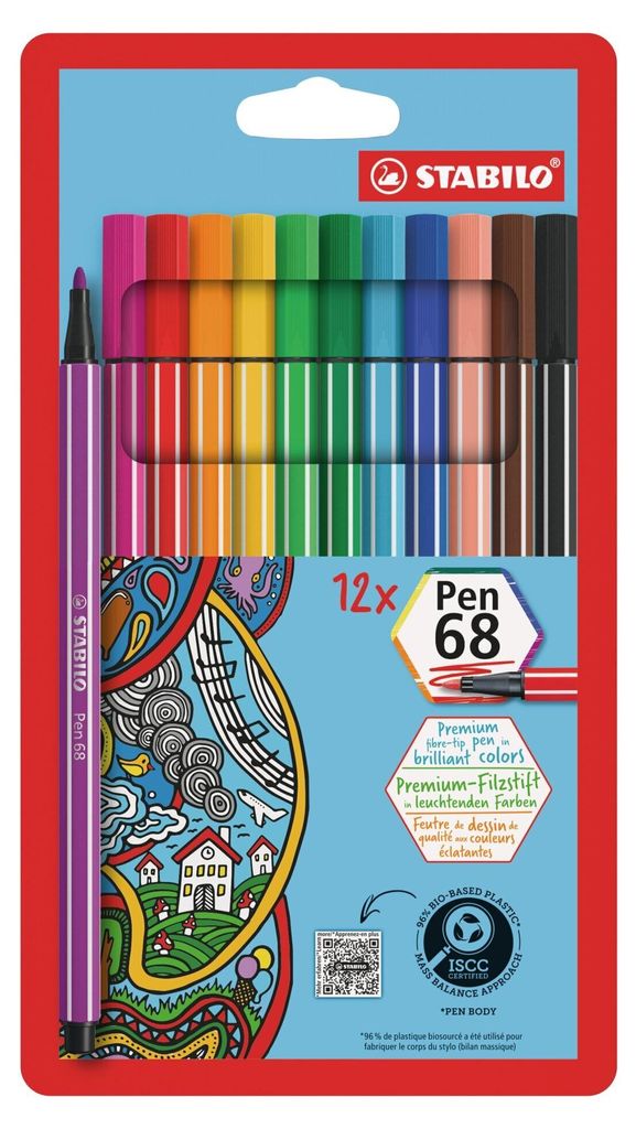 STABILO Pen 68 marcatore Fine Multicolore 12 pz Immagine del prodotto 