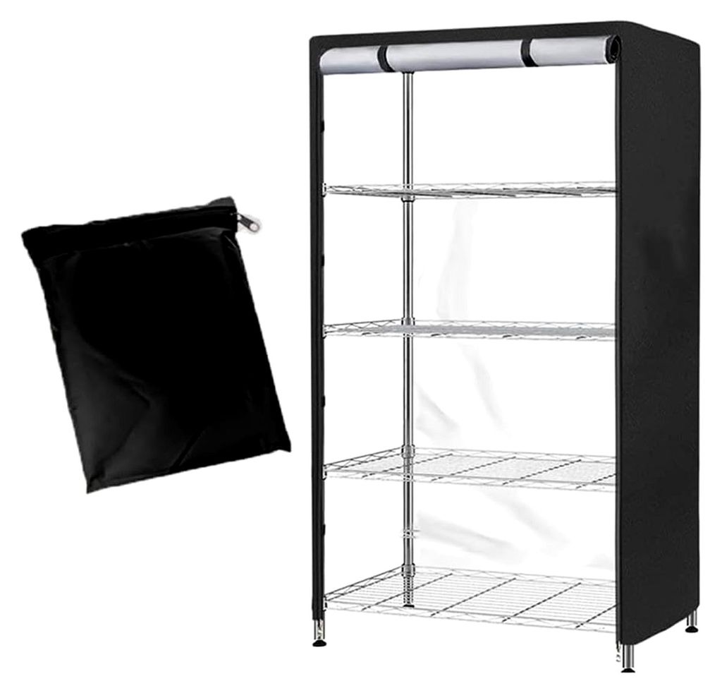 Transparente Netz-Aufbewahrungsregalabdeckung – passend für 91,4 x 45,7 x 183,9 cm 5-stöckige Drahtregale, wasserabweisendes PVC, für den Auß...