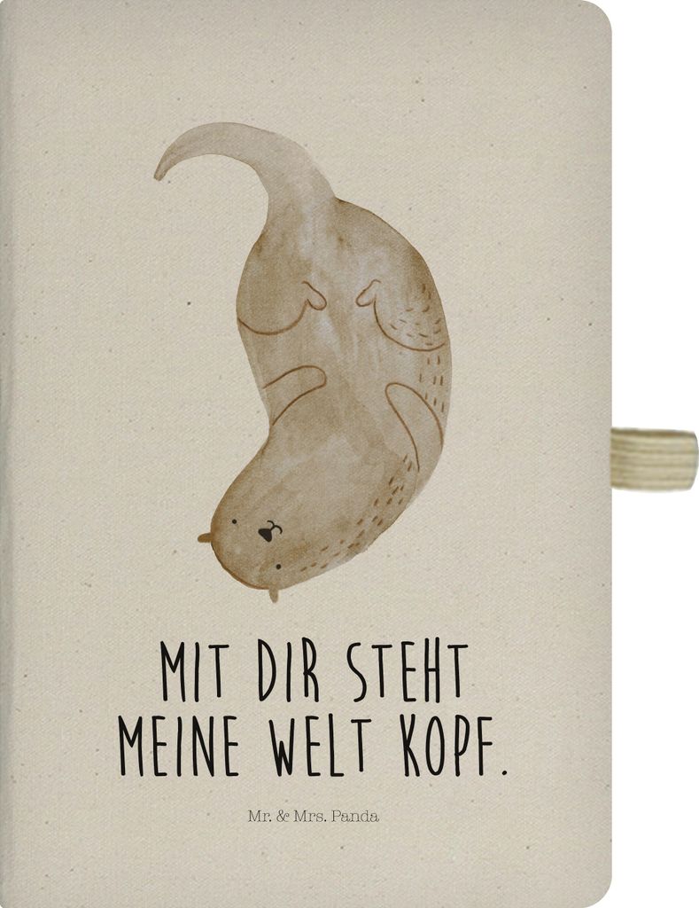 Mr. & Mrs. Panda Kladde Otter Kopfüber - Transparent - Geschenk, Schreibheft, Liebe, Verliebt, Journal, Seeotter, Niedlich, Verknallt, Skizzenbuch...