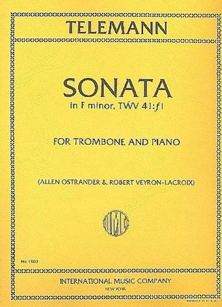 Sonata f minor, TWV 41:f1for trombone and piano