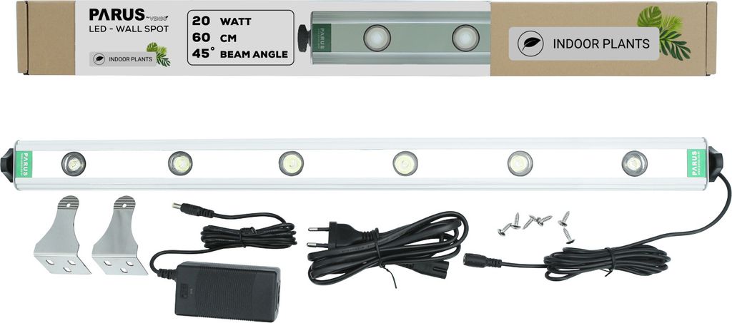Parus by Venso Wall Spot 60cm, Abstrahlwinkel 45°, LED Wachstumslampe, Grow Light für Zimmerpflanzen und Grünpflanzen, Fassaden- und Wandbegrünung