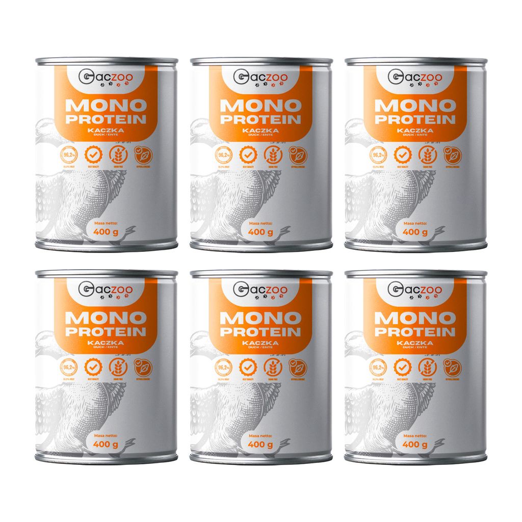 Gaczoo, Hundefutter Nass, Nassfutter Hunde, aus Ente, Monoprotein, 6 Stück