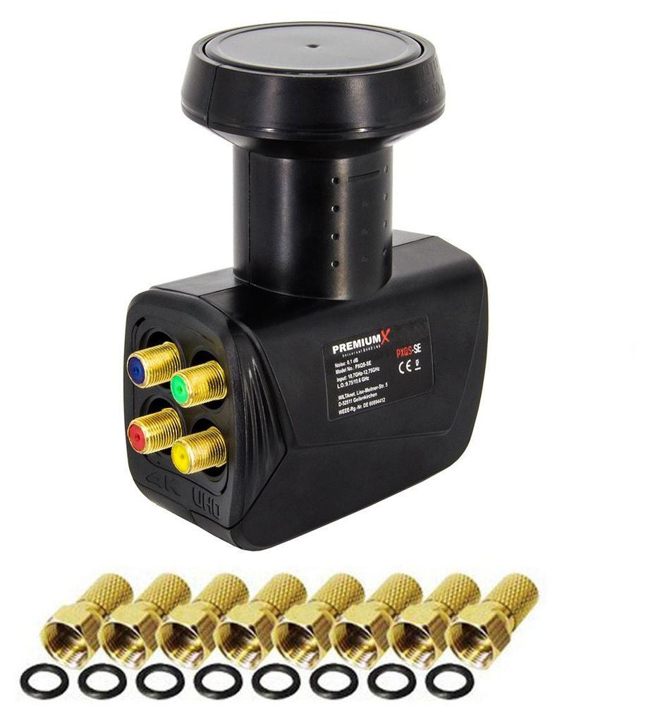 PremiumX Quad LNB SAT für 4 Teilnehmer DVB-S2 HD 4K inkl. Produktbild 