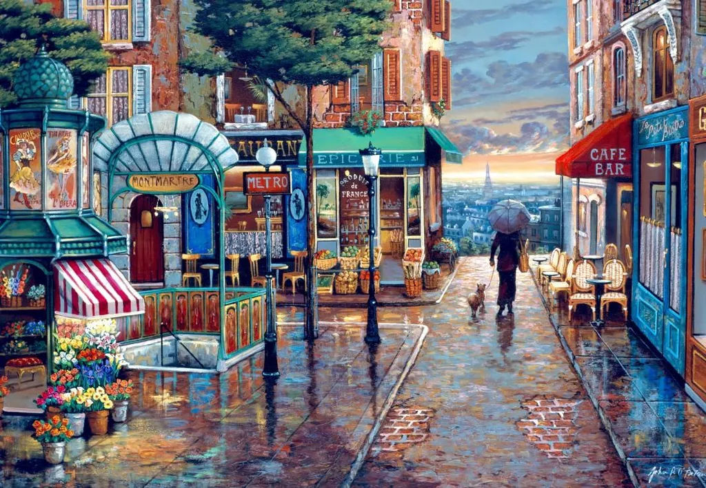 Puzzle de 1000 pièces pour adulte - Thème Paris Nostalgie Oiseau Bleu