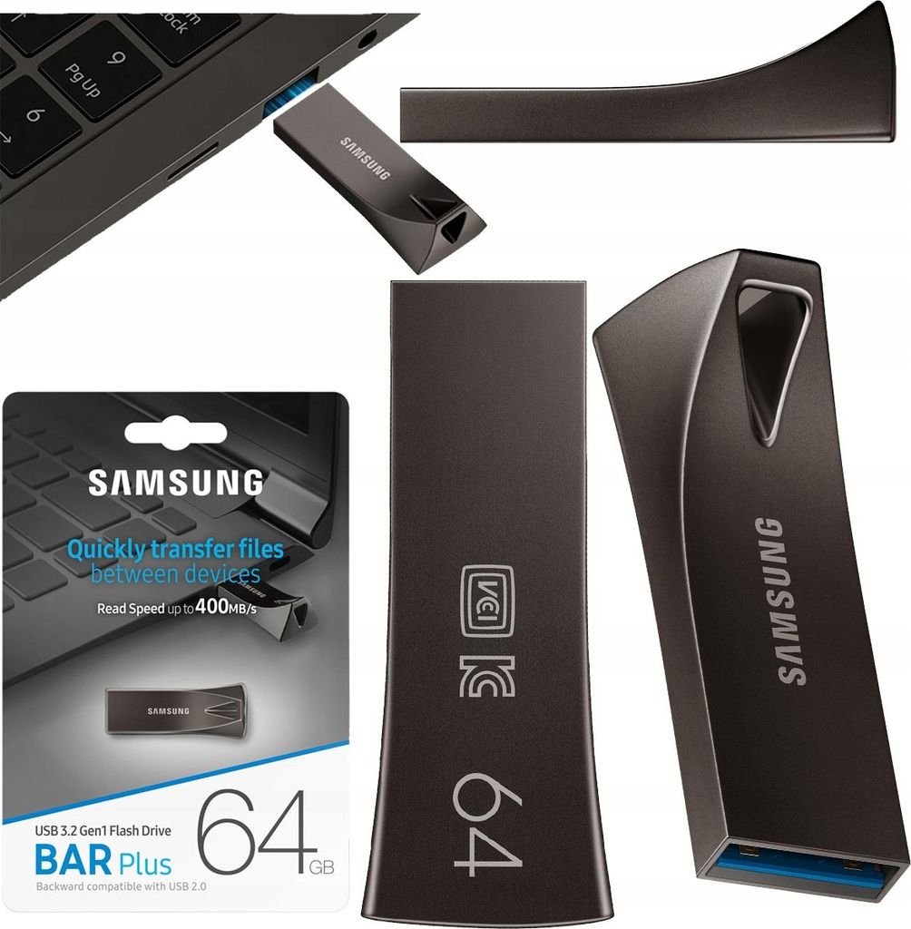 USB Pendrive 3.1 Samsung MUF-64BE striebornej farby 64 GB Obrázok produktu 