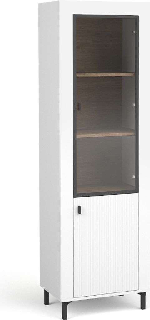Minio, Vitrine "ASSO 3", Glastür, Weiße Farbe