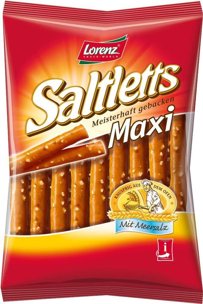 Lorenz Saltletts Maxi Sticks XXL Salzstangen mit Meersalz 125g