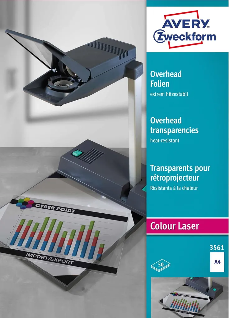 Avery Zweckform 3561 Lucidi A4 - Per Stampe Laser e Serigrafia