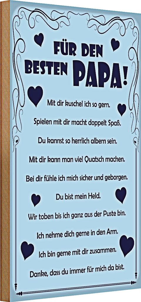 Holzschild Spruch 20x30cm Für den besten Papa