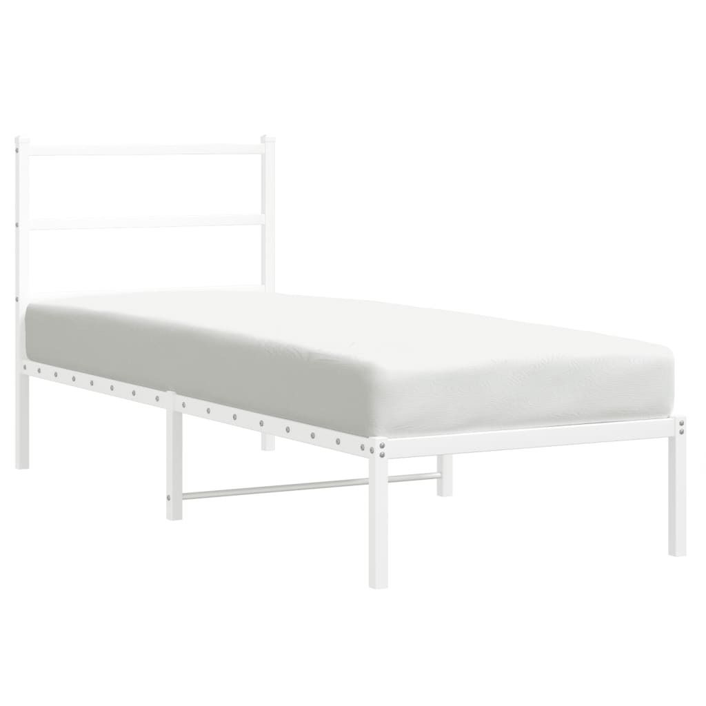 vidaXL Bettgestell mit Kopfteil Metall Weiß 80x200 cm
