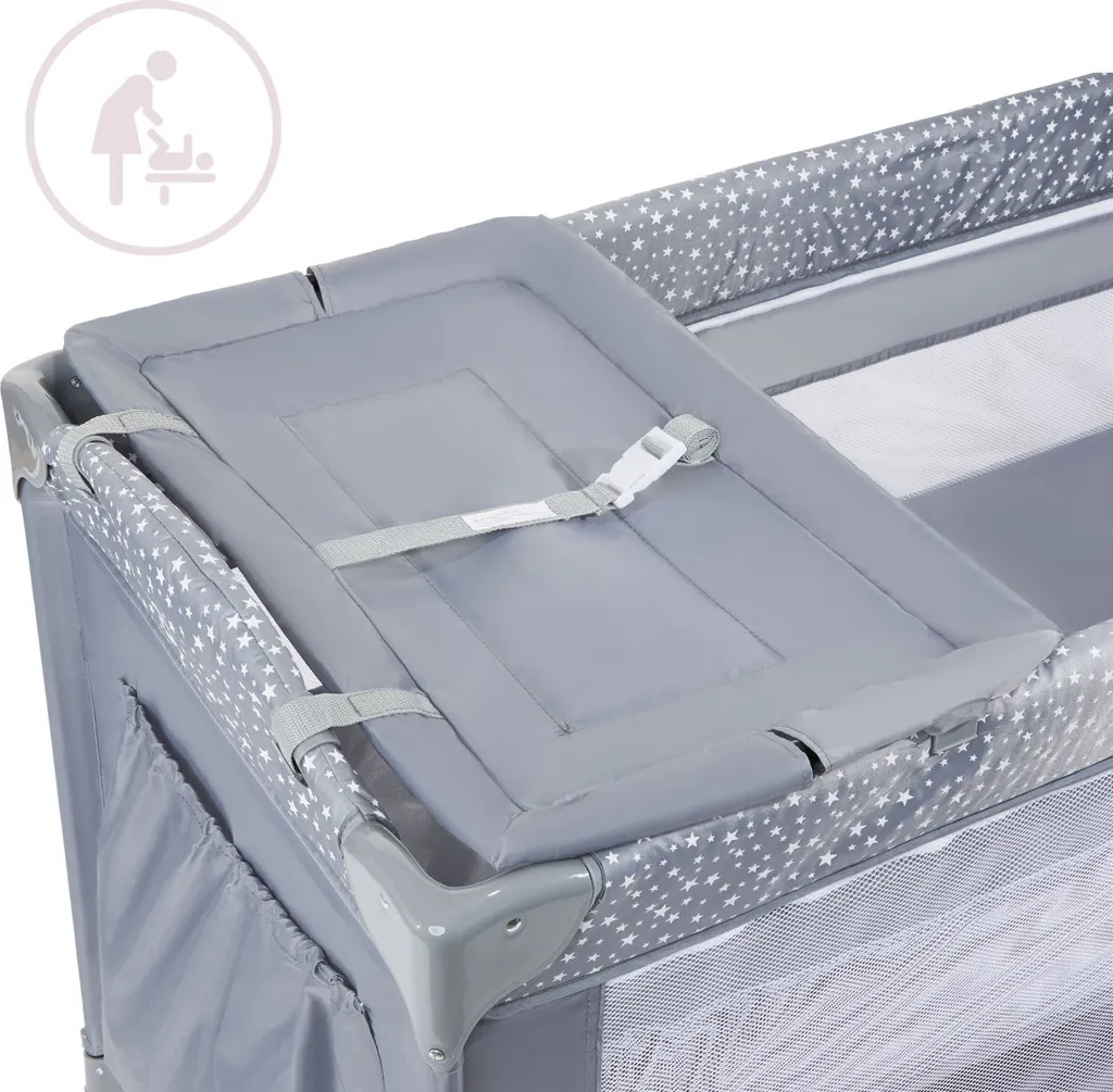 Lit de voyage Happy Traveler BASIC PLUS gris - Lit pliant bébé compact