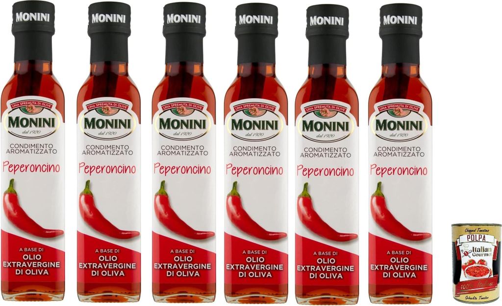 6x Monini Natives Olivenöl Extra mit Chili-Geschmac, 250 ml Produktbild 