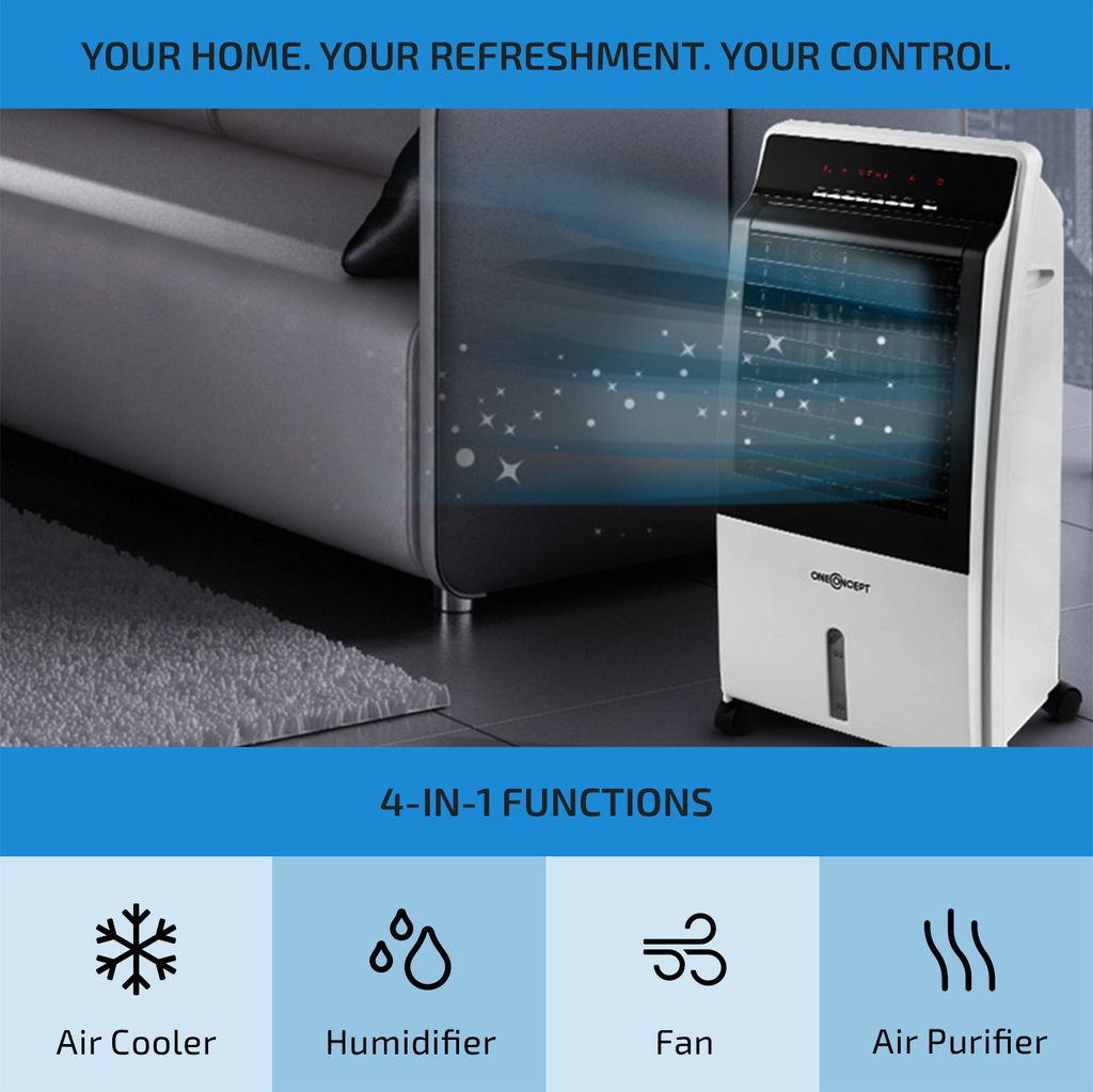 oneConcept Ochlazovač vzduchu 4v1, zvlhčovač, ventilátor, Obrázek produktu 3