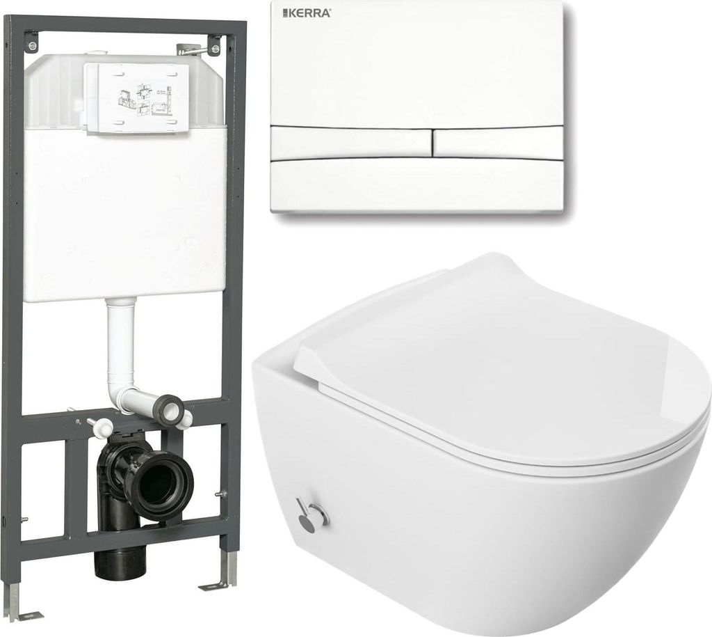 Domotechnika | WC-Bidetová souprava - 51X36X32,5 cm - bílá Obrázek produktu 
