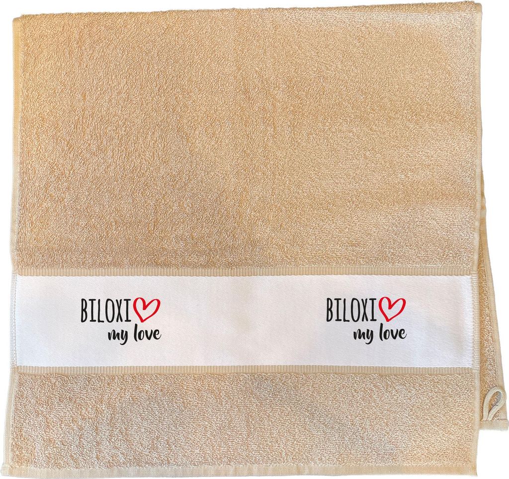 Huuraa Handtuch Biloxi my love 50x100cm Sand Baumwolle Handtuch Geschenkidee