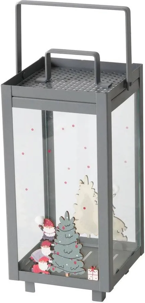 Lanterne de Noël MONTI 23 cm - Décoration Lumineuse Festive Rouge