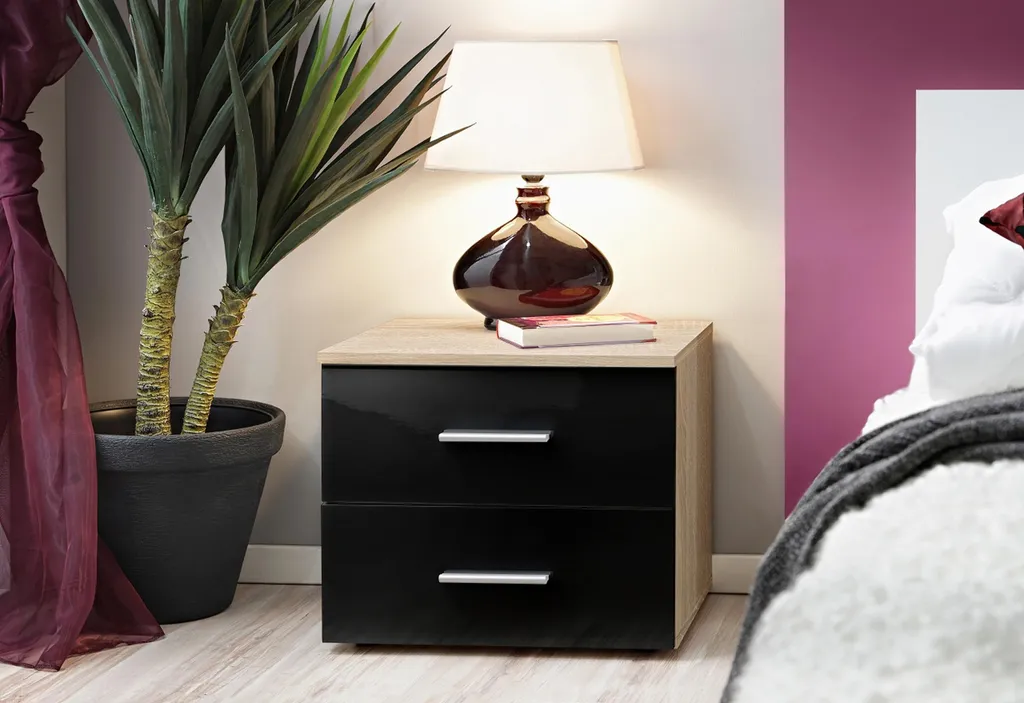 Meuble de salon et table de chevet moderne noir au style minimaliste