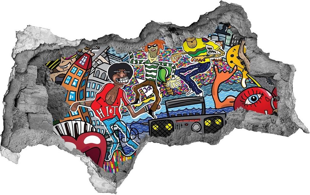 Selbstklebender Loch-3D-Aufkleber 95x73 cm Räder