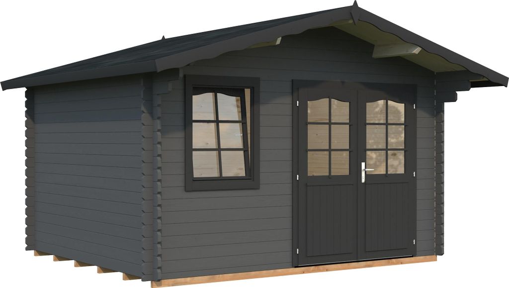 Gartenhaus Palmako Emma 10,4 m² inkl. Fußboden 426 x 380 cm dunkelgrau-anthrazit