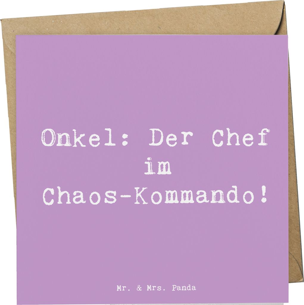 Mr. & Mrs. Panda Grußkarte Spruch Onkel Chef - Lavendeltraum - Geschenk, einzigartige Designs, anlasskarte, Dankeschön, Familie, doppelkarte, Pat...