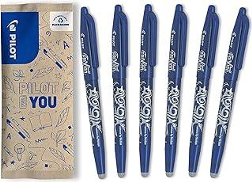 Pilot FriXion Ball, Radierbarer Tintenroller, Blau, 6 Stück (1er Pack)