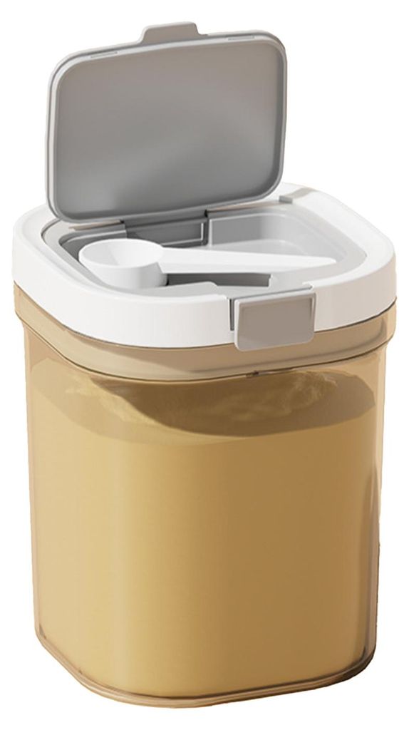 Versiegeltes Milchpulverglas, transparente Mehldose, luftdichter Müslibehälter mit Messlöffel, auslaufsicheres Vorratsglas für Schrank, Arbeits...
