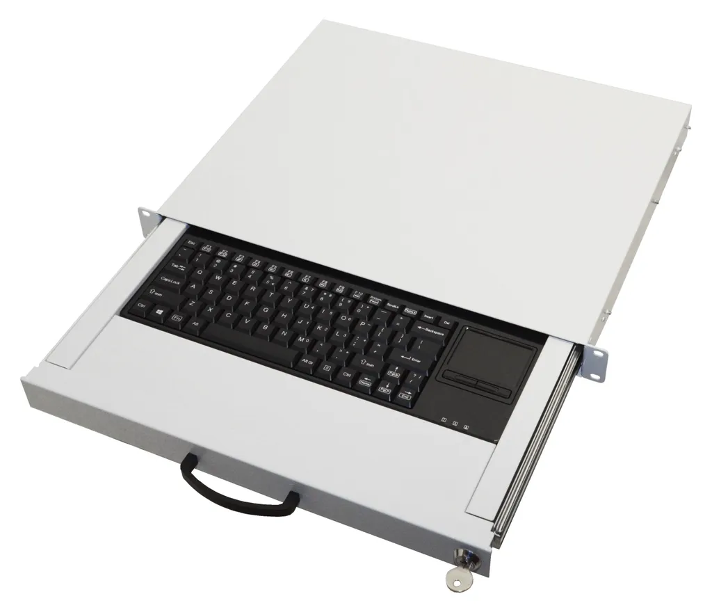 Tiroir Clavier Coulissant 1U avec Touchpad et Câble 1.80m Gris RAL7035