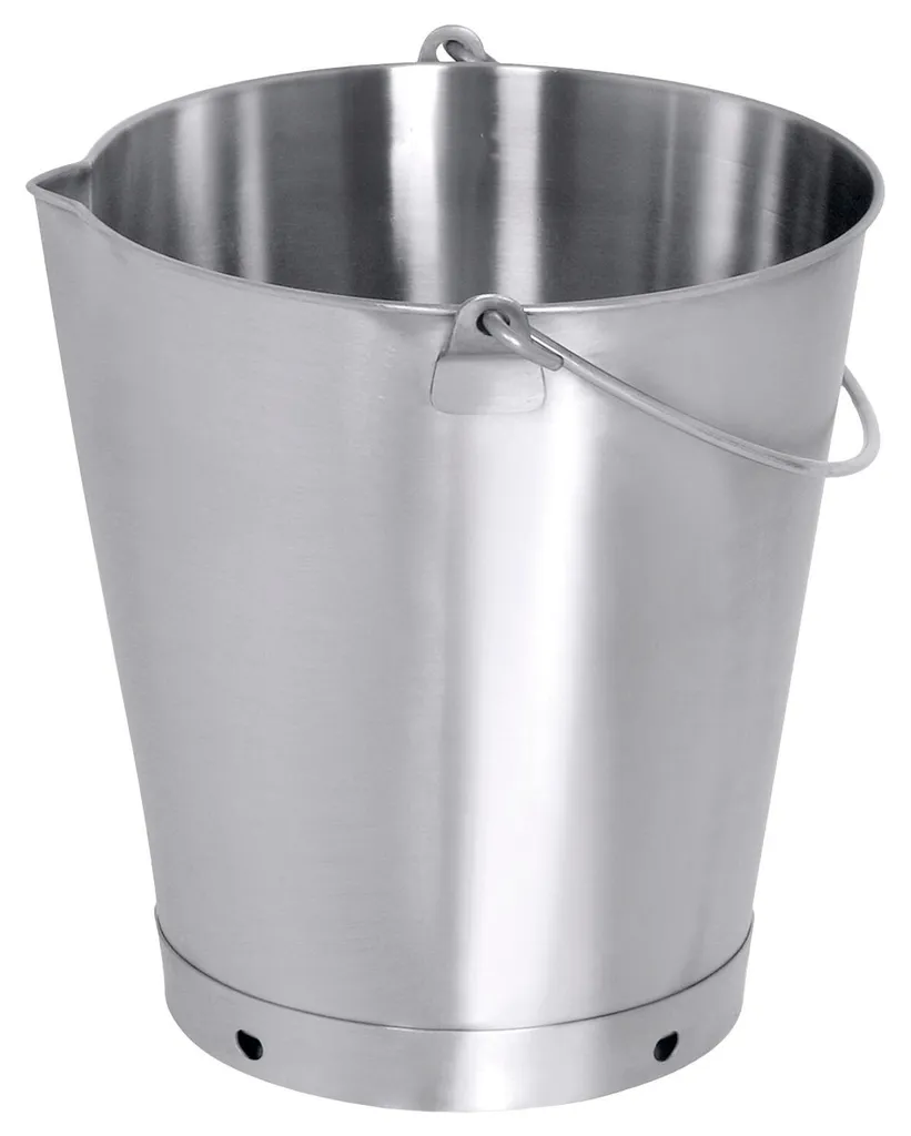 Seau de cuisine 20 litres en acier inoxydable hauteur 38 cm CONTACTO