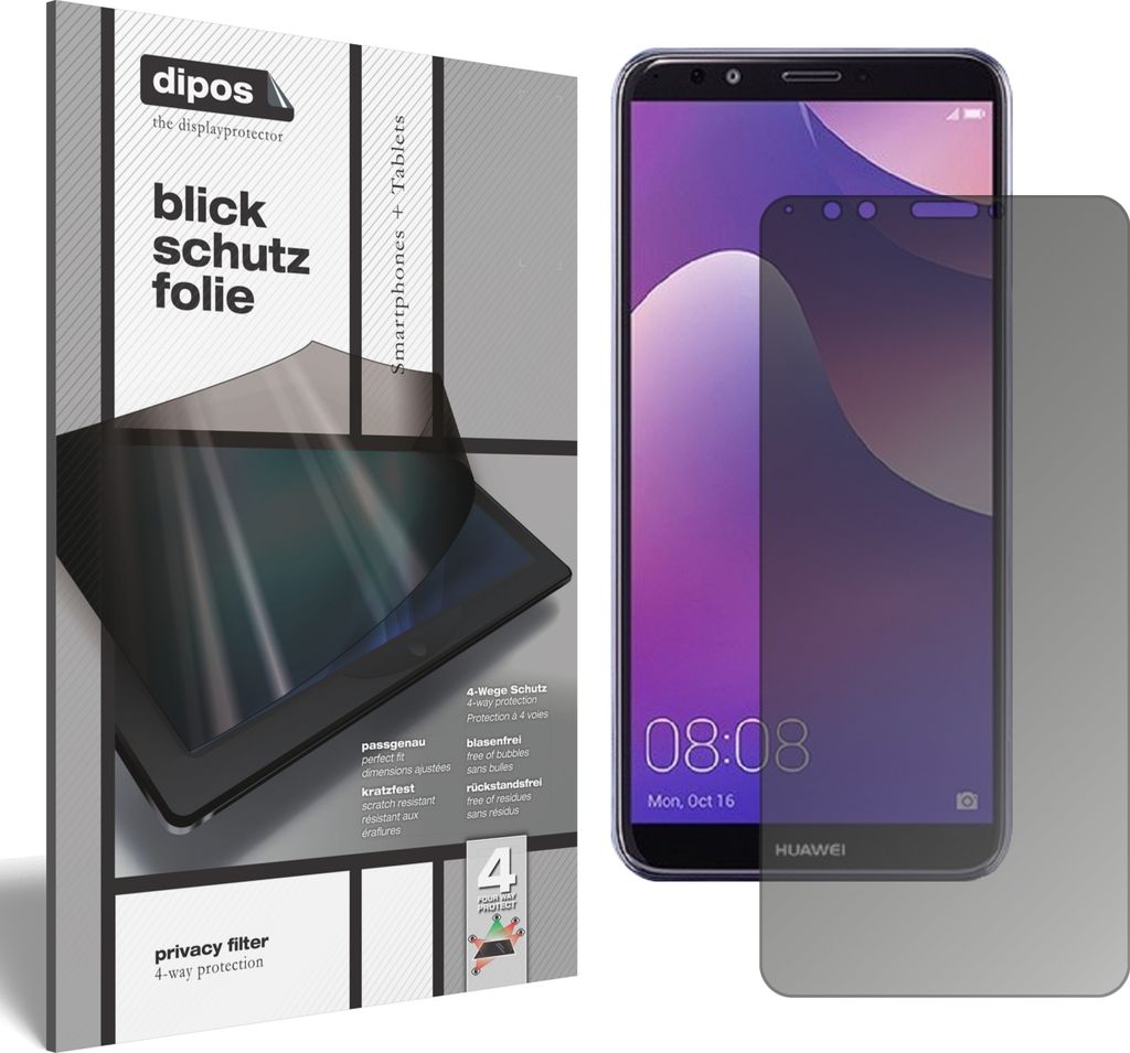 Schutzfolie für Huawei Y7 (2018) Blickschutzfolie matt Folie Display Schutz