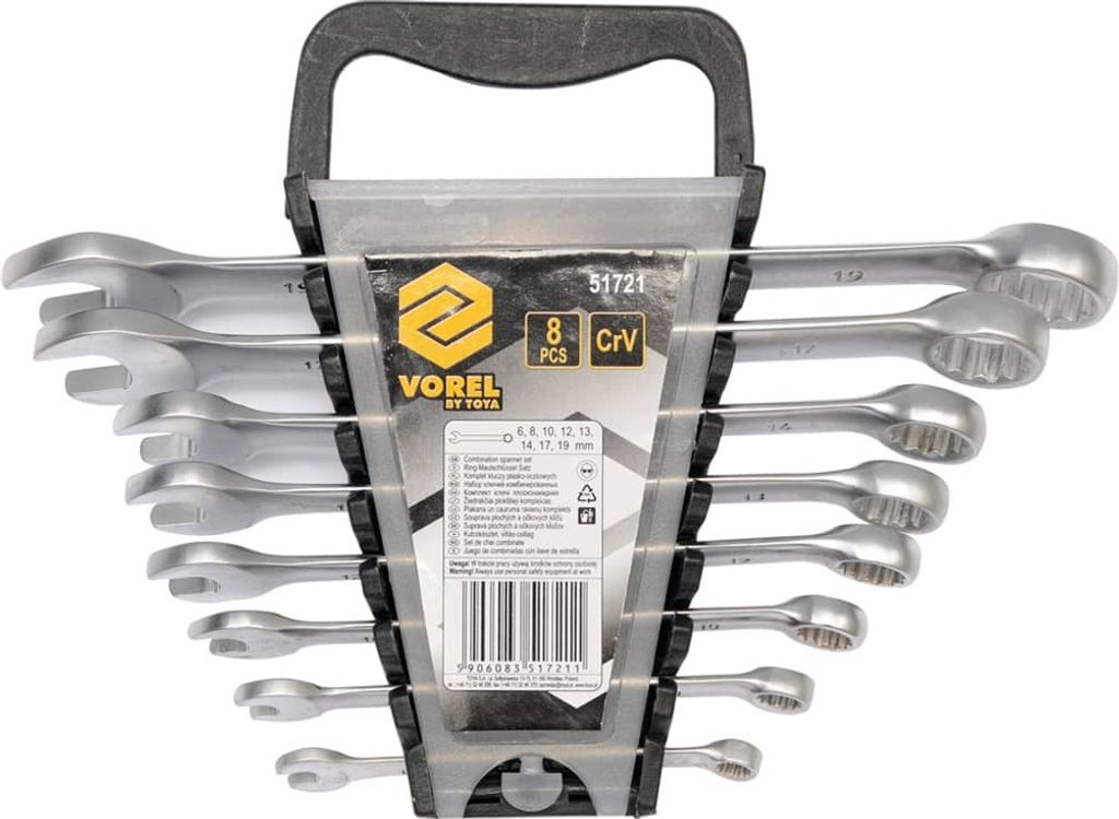 VOREL 8-tlg. Ring-Maulschlüssel-Satz 6-19 mm