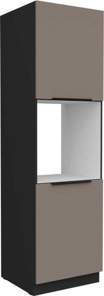 Küchenschrank für Einbaubackofen LUNARA – Breite 60 cm, Dunkelbeige/Schwarz