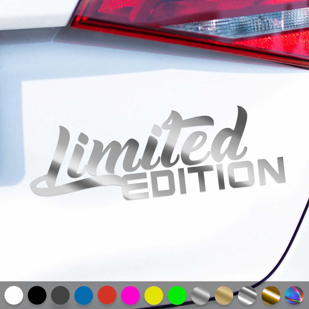 PantherPixel Limited Edition Aufkleber Style Tuning Special Edition Sticker Auto Geschenkidee Farbe Chrom-Silber