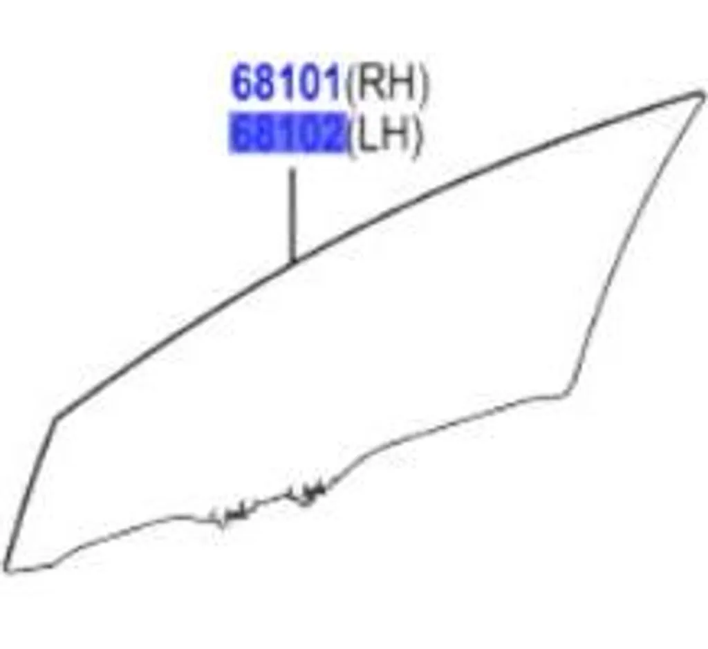 Vitre latérale de remplacement Toyota Yaris 68102-0D060 avant gauche