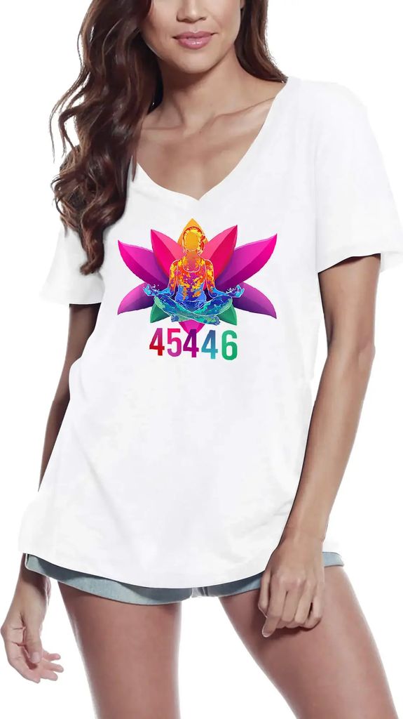 Damen Grafik T-Shirt V-Ausschnitt Gegen Yoga für den Gewinner Yoga – Against Yoga For The Winner Yoga – Öko-Verantwortlich Vintage Jahrgang K...