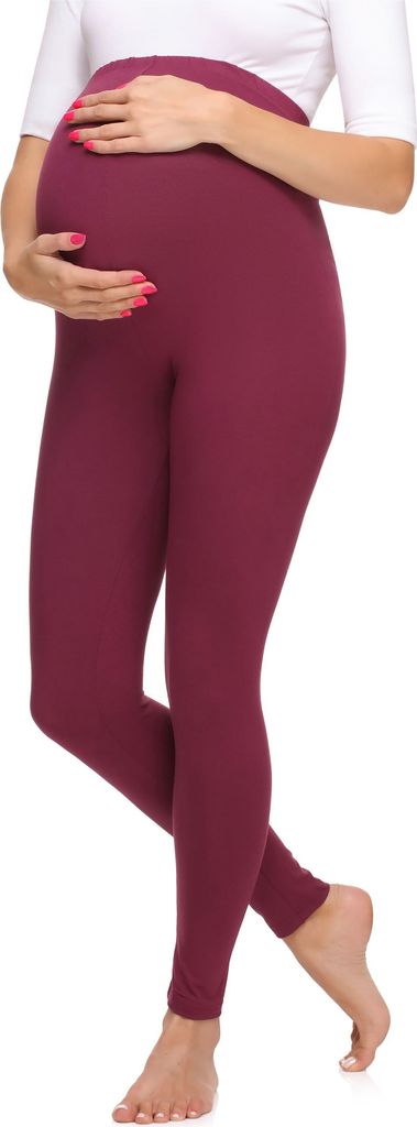 Merry Style Damen Lange Umstandsleggings aus Viskose MS10-297 (Weinrot, 3XL)