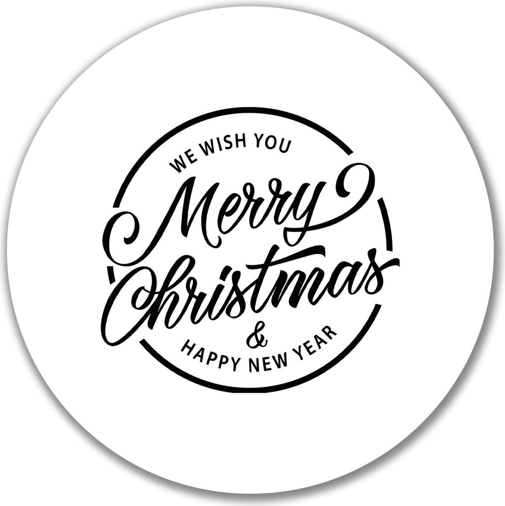 Huuraa Aufkleber Merry Christmas Schriftzug 10cm rund Sticker Geschenkidee