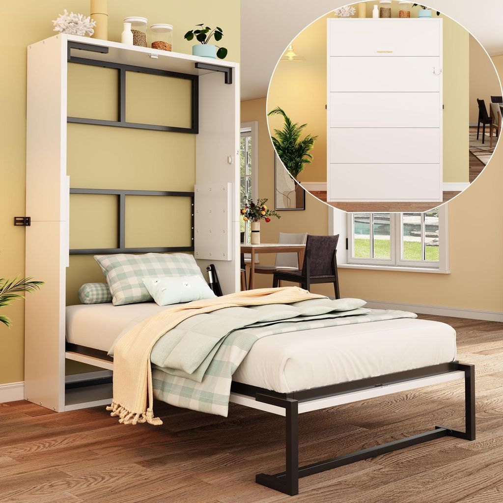 Sklopná postel Flieks 90 x 200 cm, jednolůžko pro mládež s Obrázek produktu 