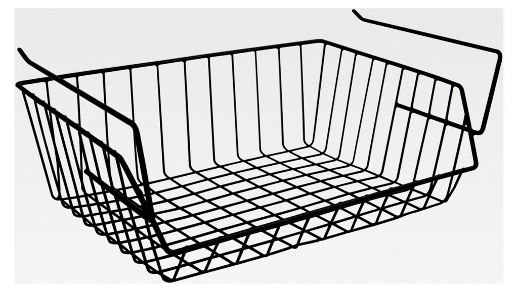 Metall-Hängekorb - 40x27x14cm - Schwarz - Aufbewahrungskorb für Küchenschränke, Kleiderschränke, Regale und Unterbauschränke