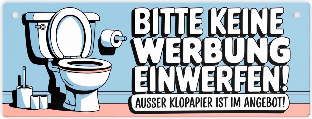Bitte keine Werbung einwerfen! Ausser Klopapier ist im Angebot!