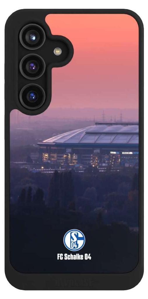NIVOCASE Hülle für Samsung Galaxy S24 Handyhülle NIVOcore Case Schwarz FC Schalke 04 Offizielles Lizenzprodukt Stadion