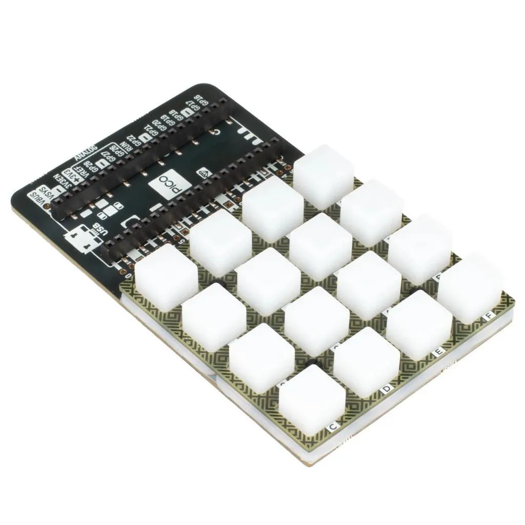 Base clavier Raspberry Pi Pico RGB à 16 touches et effets lumineux LED